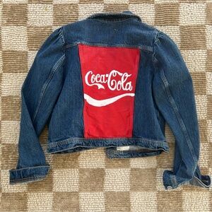 One of a kind hand painted Pilcro puff sleeve denim jacket • Size M